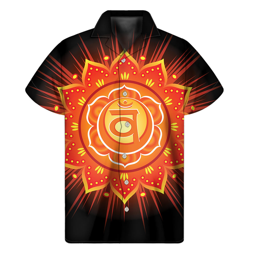 Swadhisthana Chakra Mandala Print Hawaiian Short Sleeve Shirt - 1