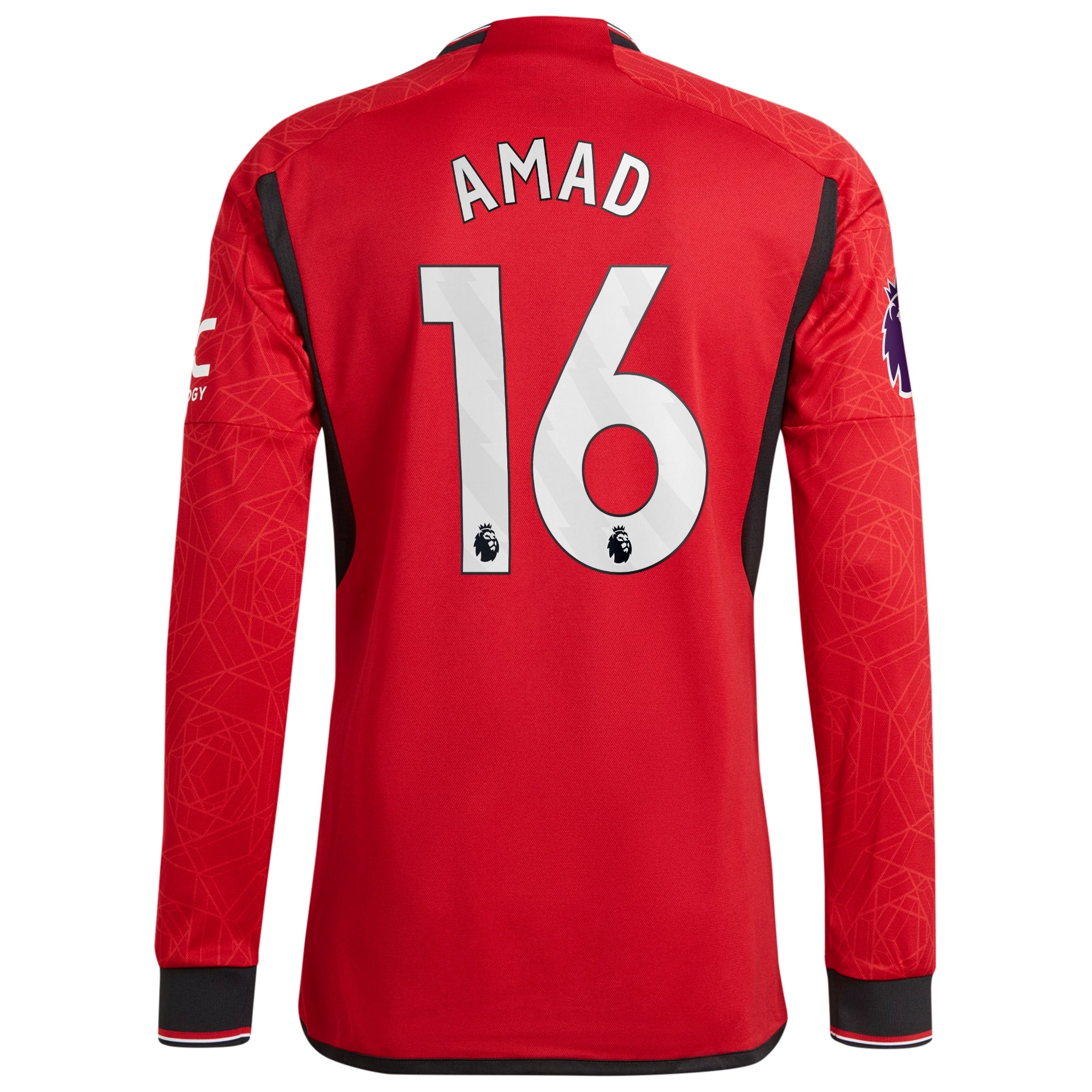 Amad Diallo Manchester United adidas Long Sleeve Authentic Player Jersey????Red - 3