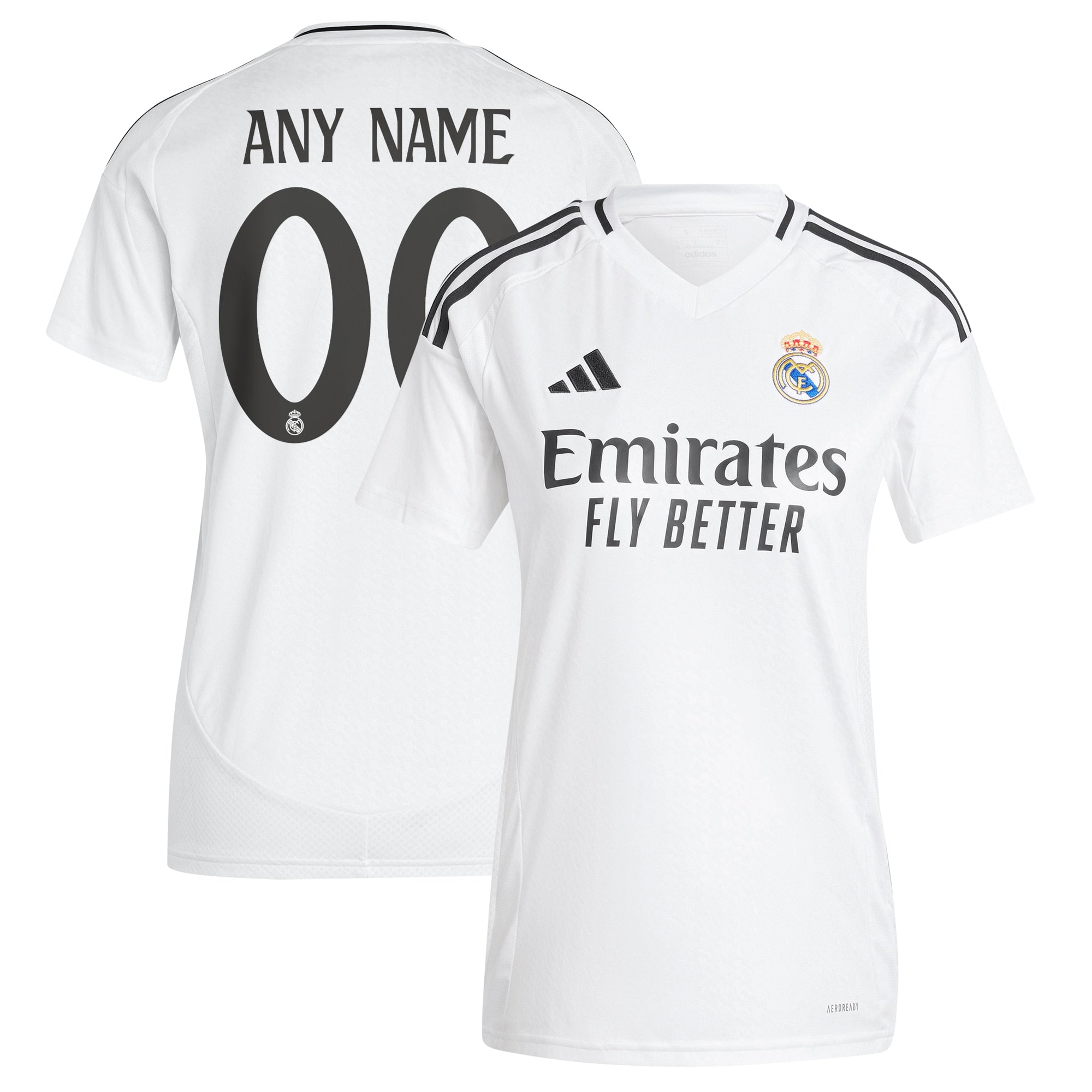 Real Madrid adidas Women's 2024/25 Home Custom Jersey - 1