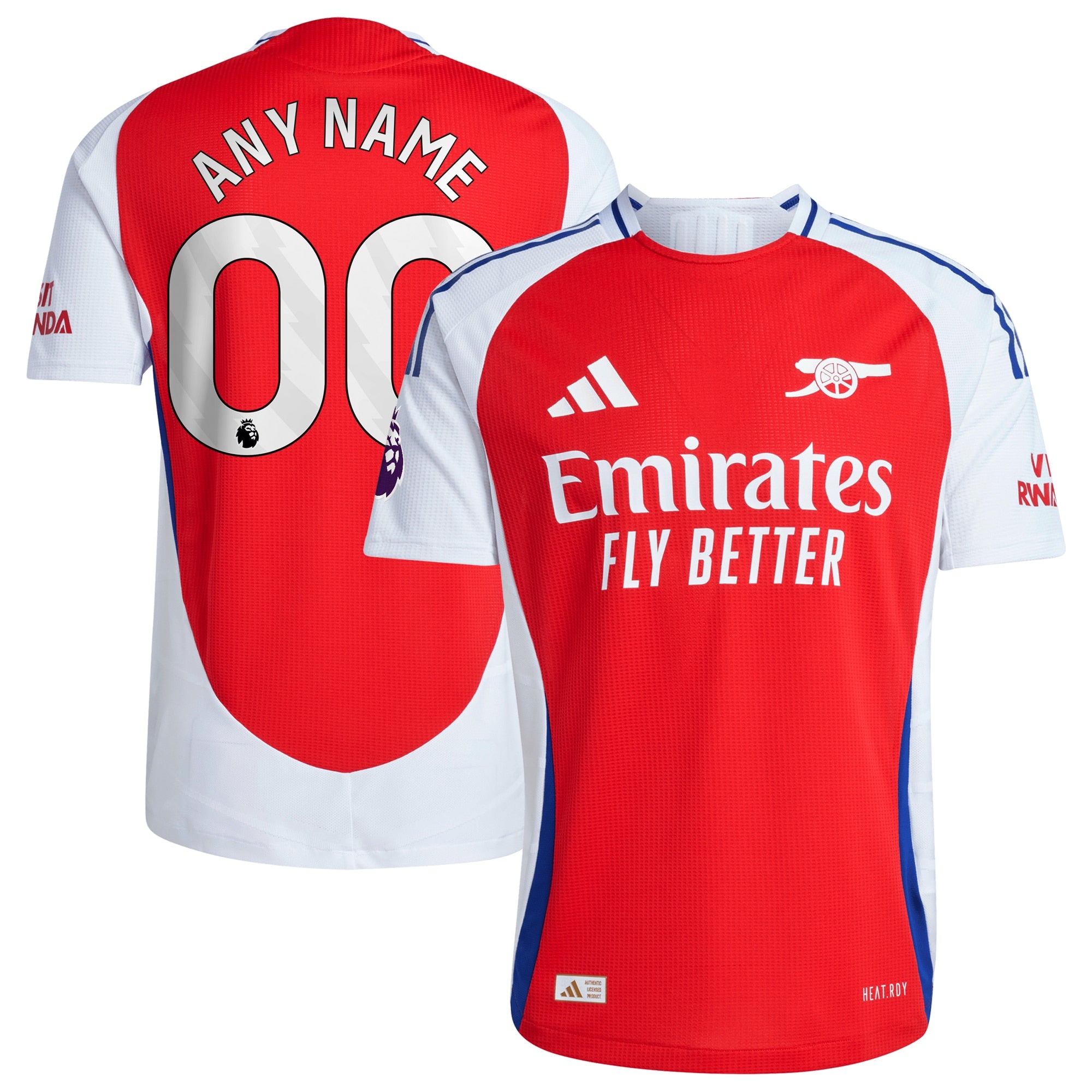 Arsenal adidas 2024/25 Home Authentic Custom Jersey – Red - 1