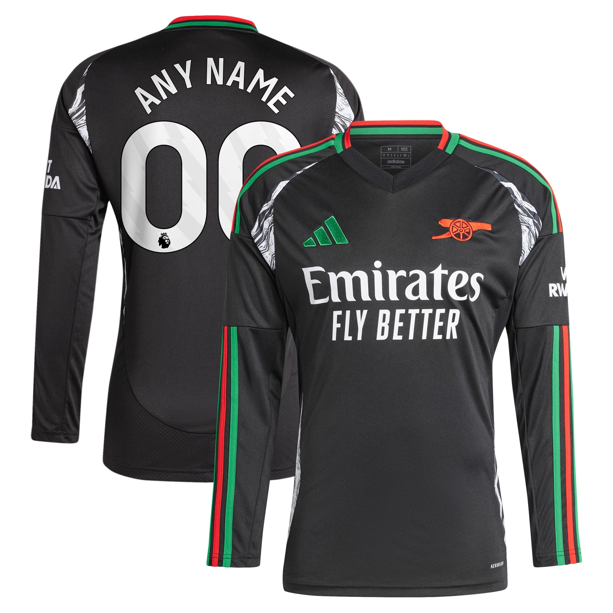 Arsenal adidas 2024/25 Away Long Sleeve Custom Jersey - 1