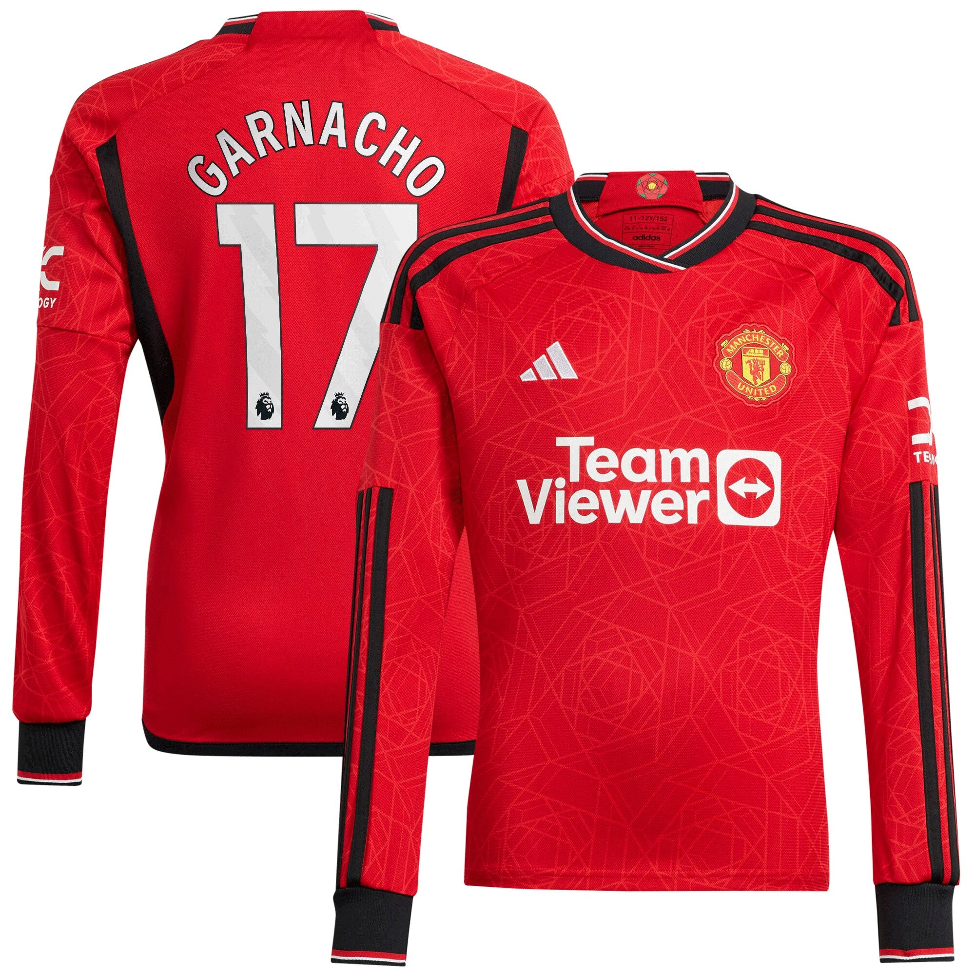 Alejandro Garnacho Manchester United adidas 2023/24 Home Long Sleeve Player Jersey????Red - 1