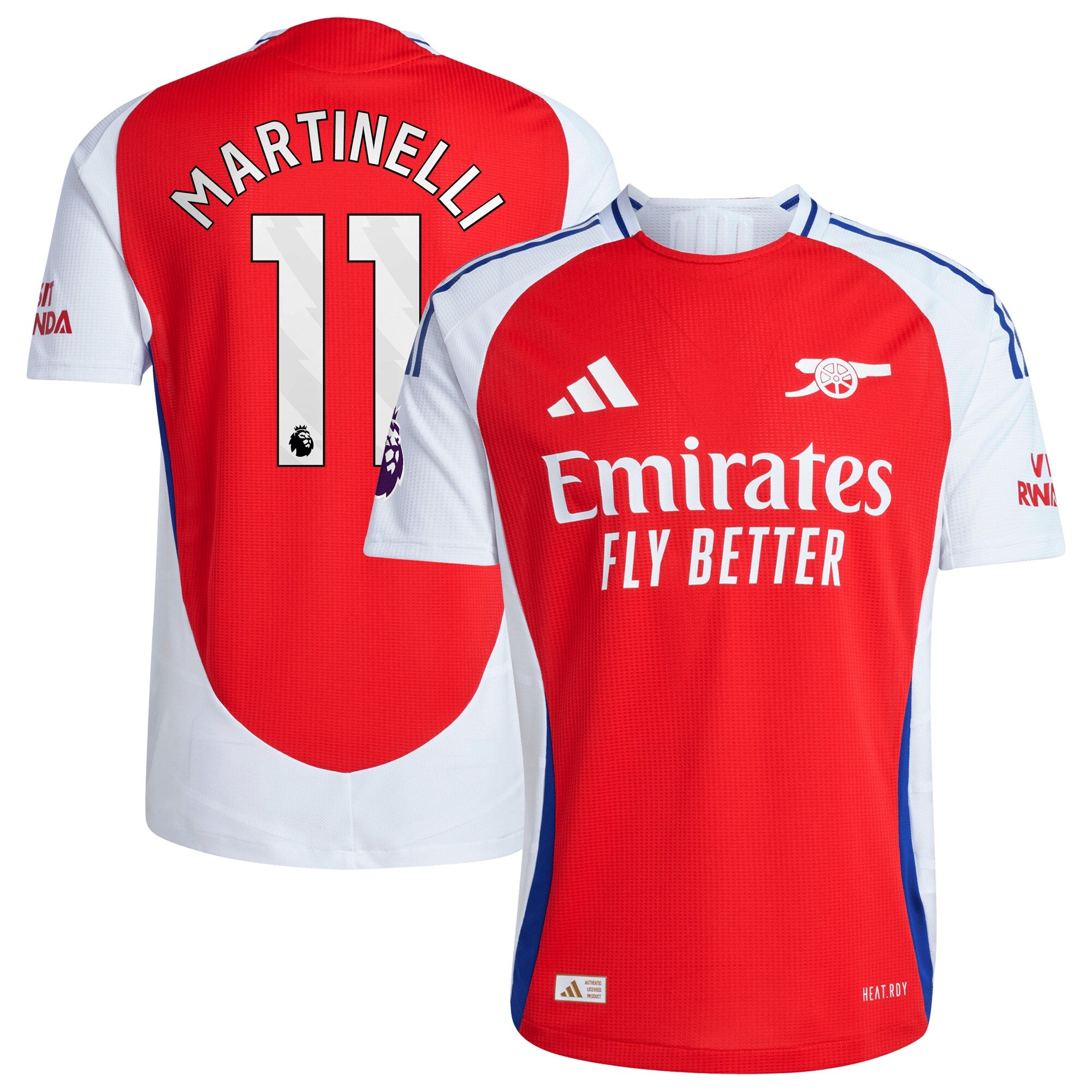 Gabriel Martinelli Arsenal adidas 2024/25 Home Authentic Player Jersey – Red - 1
