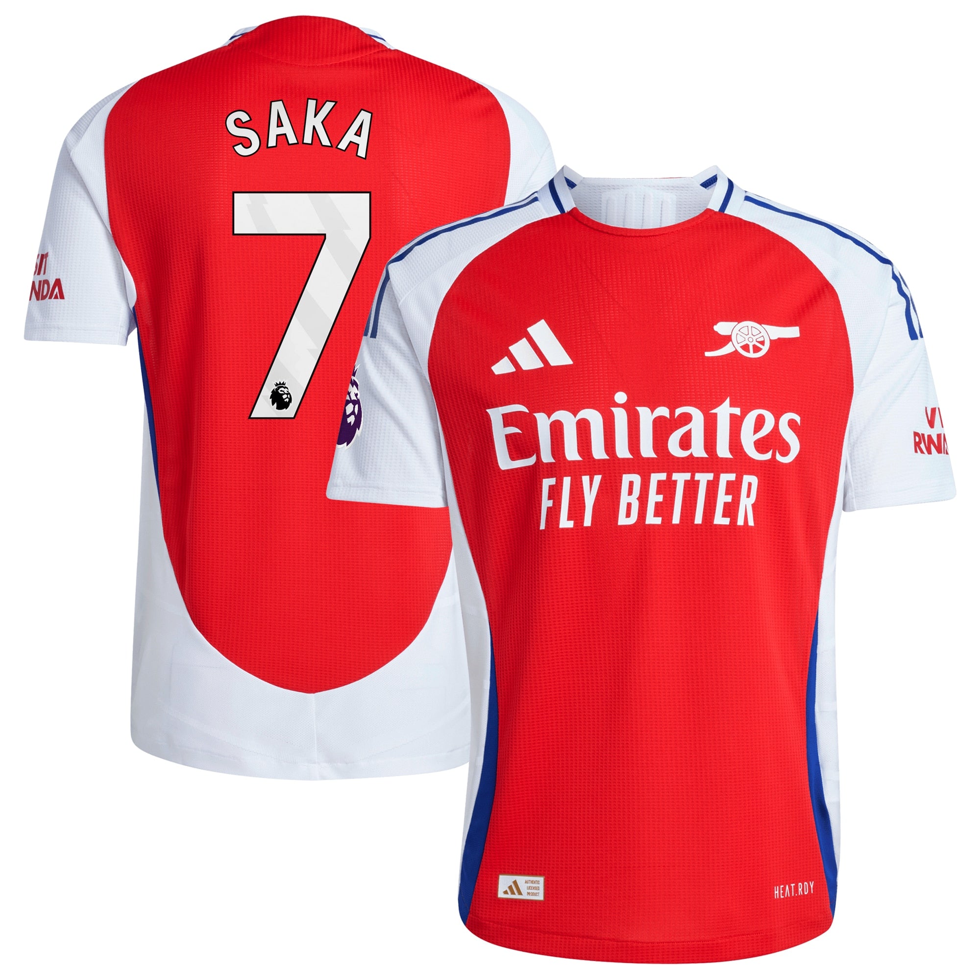 Bukayo Saka Arsenal adidas 2024/25 Home Authentic Player Jersey – Red - 1