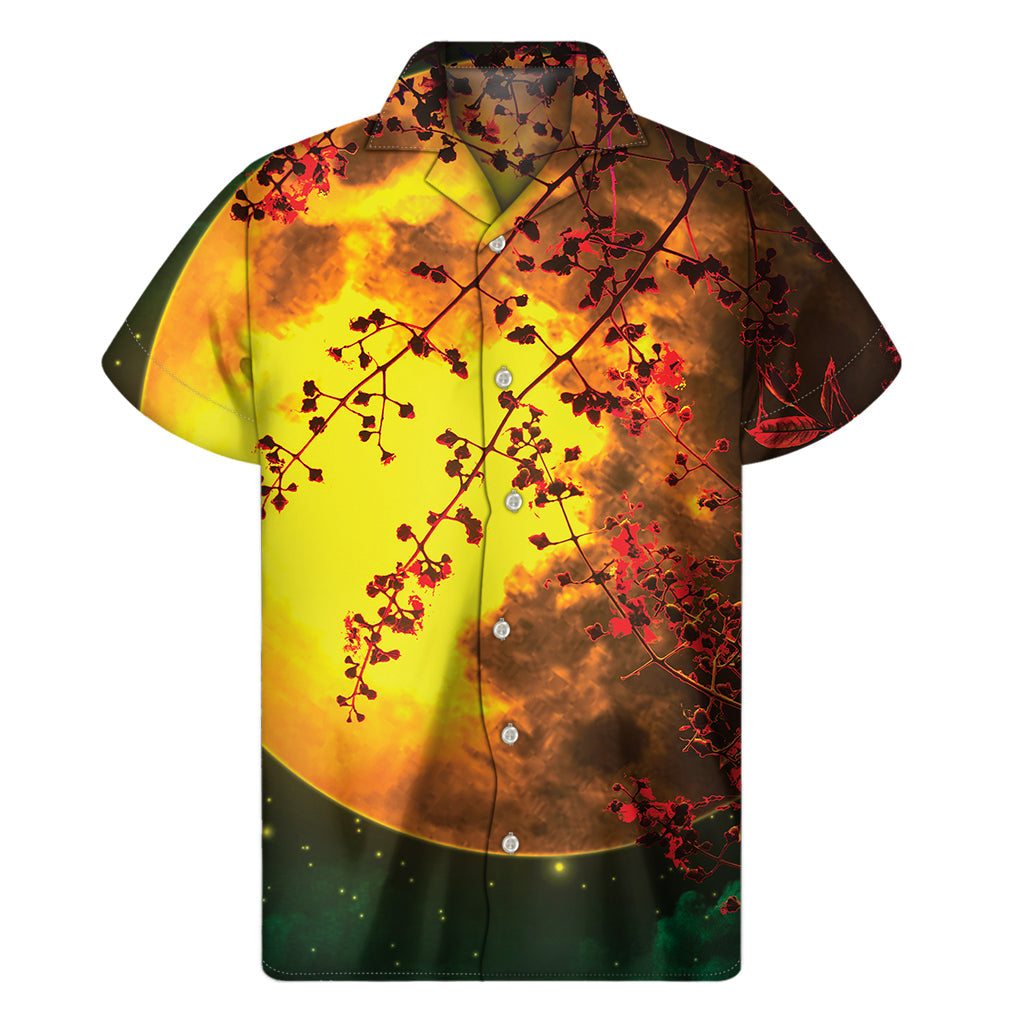 Yellow Full Moon Hawaiian Aloha Shirt - 1