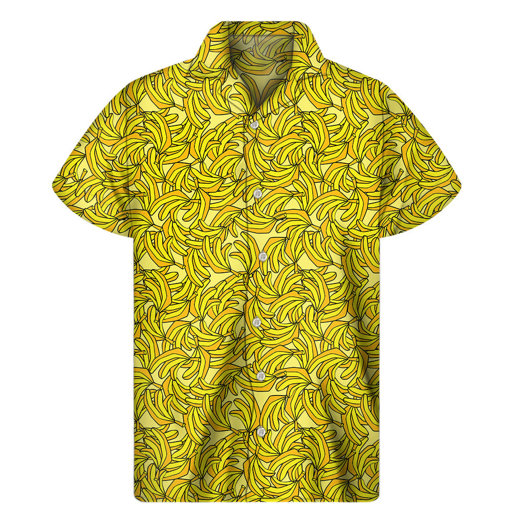 Sunshine Yellow Geometric Banana Hawaiian Short Sleeve Shirt - 1