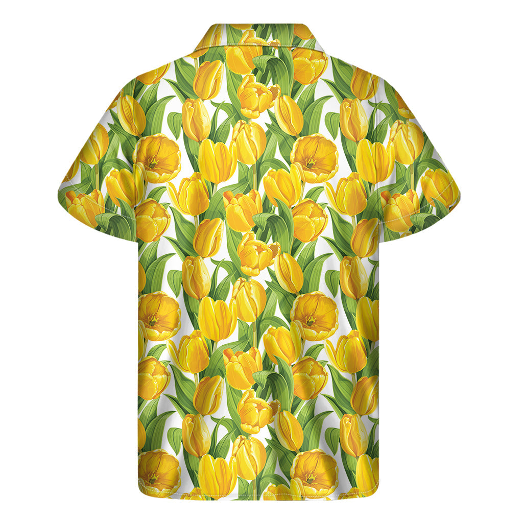 Sunshine Vibes: Yellow Spring Tulip Hawaiian Shirt - 2
