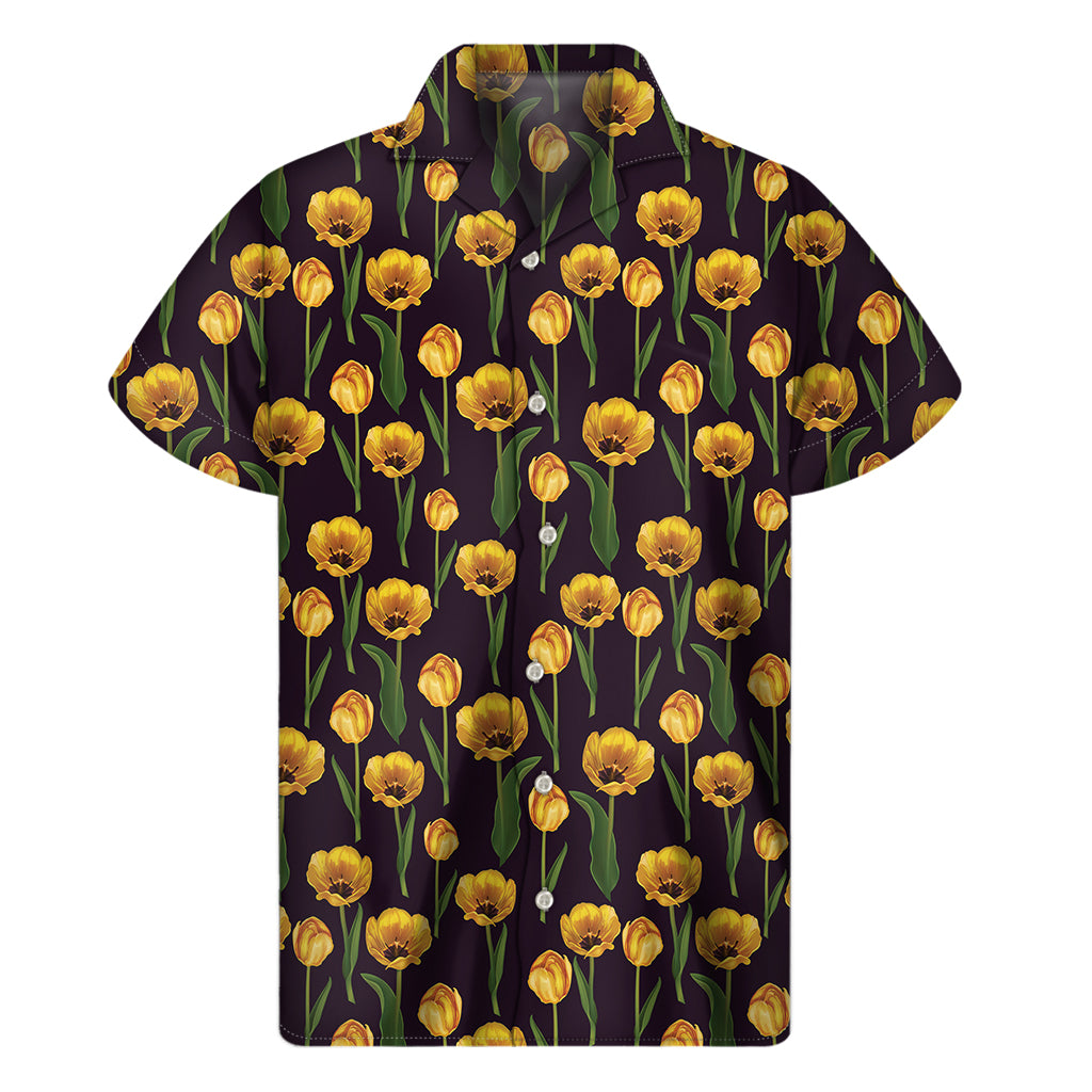 Yellow Tulip Hawaiian Vibes: Men's Short Sleeve Shirt - 1